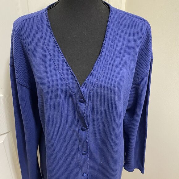 Vintage Victoria's Secret Thermal Waffle Knit Nightie Night Gown Shirt Large 90s - Picture 2 of 9